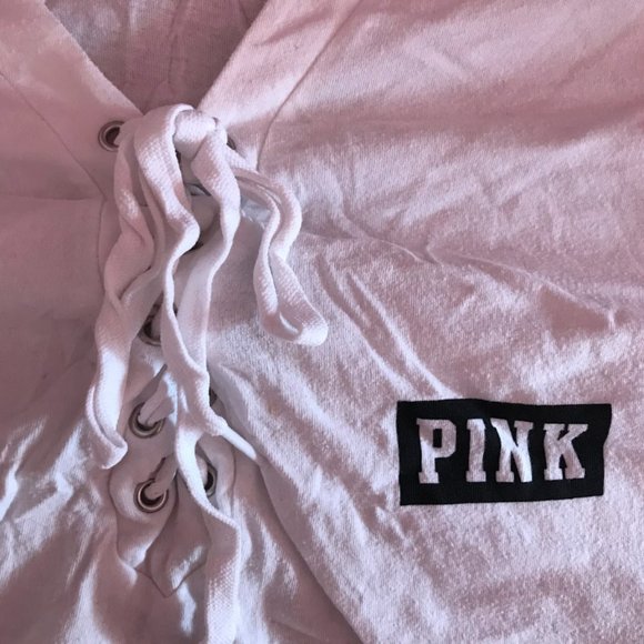 NWOT PINK Lace-up Sweater - Picture 2 of 3